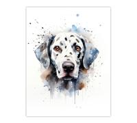 Artery8 Wall Art Print Dalmatian Lovers Gift Watercolour Pet Portrait Painting Artwork Poster | Size: W12" x H16" Artery8 Multicolor W12" x H16"