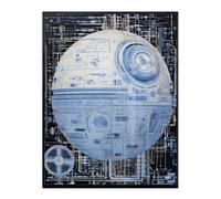 Wall Art Print Dark Side Engineering Death Star Schematic Blue Science Fiction Technology Design Poster Artery8 Blue W18 inch x H24 inch