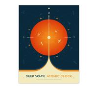 Artery8 Wall Art Print Deep Space Atomic Clock Orange Earth Orbit Spacecraft Radio Navigation Science Tracking NASA Exploration Poster Artery8 Orange W12" x H16"