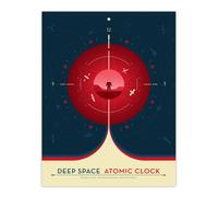 Artery8 Wall Art Print Deep Space Atomic Clock Red Earth Orbit Spacecraft Radio Navigation Science Tracking NASA Exploration Poster Artery8 Red W24" x H32"