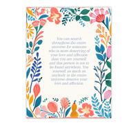 Artery8 Deserve Love and Affection Buddhist Mindfulness Quote Floral Buddha Meditation Enlightenment Vihara Extra Large XL Wall Art Poster Print