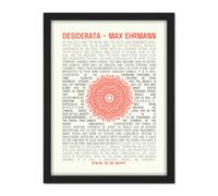 Artery8 Wall Art Print Desiderata Ehrman Mandala Large Framed Wall Décor Art in Black | Size: W18" x H24" Artery8 Black W18" x H24"