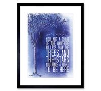Artery8 Wall Art Print Desiderata Ehrmann Child Universe Trees Stars Artwork Framed 9X7 Inch