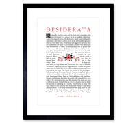 Artery8 Wall Art Print Desiderata Ehrmann Floral Artwork Framed 9X7 Inch in Black | Size: W7" x H9" Artery8 Black W7" x H9"