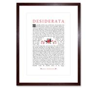 Artery8 Wall Art Print Desiderata Ehrmann Floral Artwork Framed 9X7 Inch in Brown | Size: W7" x H9" Artery8 Brown W7" x H9"