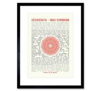 Artery8 Wall Art Print Desiderata Ehrmann Mandala Artwork Framed 9X7 Inch