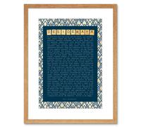 Artery8 Wall Art Print Desiderata Ehrmann Pattern Scrabble Artwork Framed 9X7 Inch in Beige | Size: W7" x H9" Artery8 Beige W7" x H9"