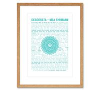 Artery8 Wall Art Print Desiderata Mandala Ehrmann Typography Framed in Beige | Size: W7" x H9" Artery8 Beige W7" x H9"