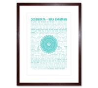 Artery8 Wall Art Print Desiderata Mandala Ehrmann Typography Framed in Brown | Size: W7" x H9" Artery8 Brown W7" x H9"