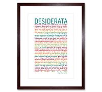 Artery8 Wall Art Print Desiderata Rainbow Words Ehrmann Typography Framed in Brown | Size: W7" x H9" Artery8 Brown W7" x H9"