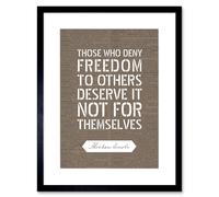 Artery8 Wall Art Print Dictionary Page Quote Abraham Lincoln Deny Freedom Artwork Framed 9X7 Inch in Black | Size: W7" x H9" Artery8 Black W7" x H9"
