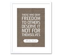 Artery8 Wall Art Print Dictionary Page Quote Abraham Lincoln Deny Freedom Artwork Framed 9X7 Inch in White | Size: W7" x H9" Artery8 White W7" x H9"