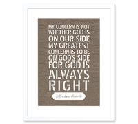 Artery8 Wall Art Print Dictionary Page Quote Abraham Lincoln Gods Side Artwork Framed 9X7 Inch in White | Size: W7" x H9" Artery8 White W7" x H9"