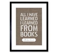 Artery8 Wall Art Print Dictionary Page Quote Abraham Lincoln Learned From Books Artwork Framed 9X7 Inch in Black | Size: W7" x H9" Artery8 Black W7" x H9"
