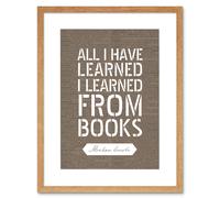 Artery8 Wall Art Print Dictionary Page Quote Abraham Lincoln Learned From Books Artwork Framed 9X7 Inch in Beige | Size: W7" x H9" Artery8 Beige W7" x H9"
