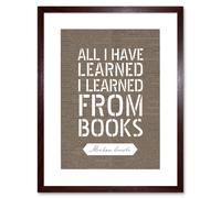Artery8 Wall Art Print Dictionary Page Quote Abraham Lincoln Learned From Books Artwork Framed 9X7 Inch in Brown | Size: W7" x H9" Artery8 Brown W7" x H9"