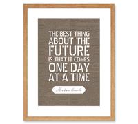 Artery8 Wall Art Print Dictionary Page Quote Abraham Lincoln The Future Artwork Framed 9X7 Inch in Beige | Size: W7" x H9" Artery8 Beige W7" x H9"