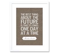 Artery8 Wall Art Print Dictionary Page Quote Abraham Lincoln The Future Artwork Framed 9X7 Inch in White | Size: W7" x H9" Artery8 White W7" x H9"