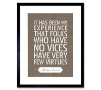 Artery8 Wall Art Print Dictionary Page Quote Abraham Lincoln Vices Virtues Artwork Framed 9X7 Inch