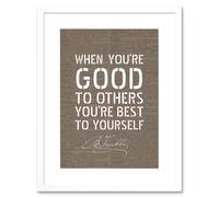 Artery8 Wall Art Print Dictionary Page Quote Benjamin Franklin Good To Others Artwork Framed 9X7 Inch in White | Size: W7" x H9" Artery8 White W7" x H9"