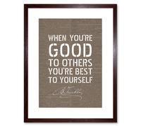 Artery8 Wall Art Print Dictionary Page Quote Benjamin Franklin Good To Others Artwork Framed 9X7 Inch in Brown | Size: W7" x H9" Artery8 Brown W7" x H9"