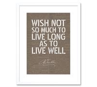 Artery8 Wall Art Print Dictionary Page Quote Benjamin Franklin Live Well Artwork Framed 9X7 Inch in White | Size: W7" x H9" Artery8 White W7" x H9"