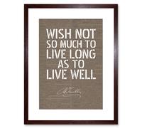 Artery8 Wall Art Print Dictionary Page Quote Benjamin Franklin Live Well Artwork Framed 9X7 Inch in Brown | Size: W7" x H9" Artery8 Brown W7" x H9"