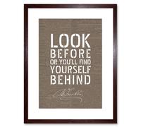 Artery8 Wall Art Print Dictionary Page Quote Benjamin Franklin Look Before Artwork Framed 9X7 Inch in Brown | Size: W7" x H9" Artery8 Brown W7" x H9"