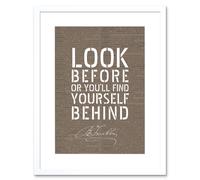 Artery8 Wall Art Print Dictionary Page Quote Benjamin Franklin Look Before Artwork Framed 9X7 Inch in White | Size: W7" x H9" Artery8 White W7" x H9"