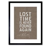 Artery8 Wall Art Print Dictionary Page Quote Benjamin Franklin Lost Time Artwork Framed 9X7 Inch in Black | Size: W7" x H9" Artery8 Black W7" x H9"