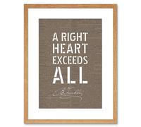 Artery8 Wall Art Print Dictionary Page Quote Benjamin Franklin Right HeArtwork Framed 9X7 Inch in Beige | Size: W7" x H9" Artery8 Beige W7" x H9"
