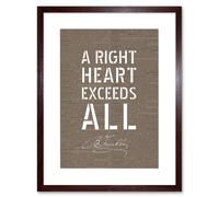 Artery8 Wall Art Print Dictionary Page Quote Benjamin Franklin Right HeArtwork Framed 9X7 Inch in Brown | Size: W7" x H9" Artery8 Brown W7" x H9"