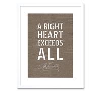 Artery8 Wall Art Print Dictionary Page Quote Benjamin Franklin Right HeArtwork Framed 9X7 Inch in White | Size: W7" x H9" Artery8 White W7" x H9"