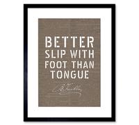 Artery8 Wall Art Print Dictionary Page Quote Benjamin Franklin Slip Foot Tongue Artwork Framed 9X7 Inch in Black | Size: W7" x H9" Artery8 Black W7" x H9"