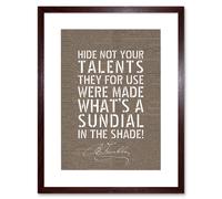 Artery8 Wall Art Print Dictionary Page Quote Benjamin Franklin Sundial Artwork Framed 9X7 Inch in Brown | Size: W7" x H9" Artery8 Brown W7" x H9"