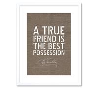Artery8 Wall Art Print Dictionary Page Quote Benjamin Franklin True Friend Artwork Framed 9X7 Inch in White | Size: W7" x H9" Artery8 White W7" x H9"