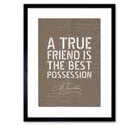 Artery8 Wall Art Print Dictionary Page Quote Benjamin Franklin True Friend Artwork Framed 9X7 Inch in Black | Size: W7" x H9" Artery8 Black W7" x H9"