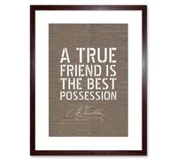Artery8 Wall Art Print Dictionary Page Quote Benjamin Franklin True Friend Artwork Framed 9X7 Inch in Brown | Size: W7" x H9" Artery8 Brown W7" x H9"