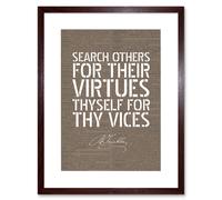 Artery8 Wall Art Print Dictionary Page Quote Benjamin Franklin Vices Artwork Framed 9X7 Inch in Brown | Size: W7" x H9" Artery8 Brown W7" x H9"