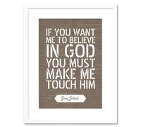 Artery8 Wall Art Print Dictionary Page Quote Denis Diderot Believe in God Artwork Framed 9X7 Inch in White | Size: W7" x H9" Artery8 White W7" x H9"