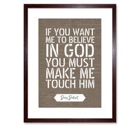 Artery8 Wall Art Print Dictionary Page Quote Denis Diderot Believe in God Artwork Framed 9X7 Inch in Brown | Size: W7" x H9" Artery8 Brown W7" x H9"