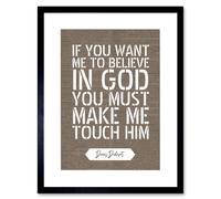 Artery8 Wall Art Print Dictionary Page Quote Denis Diderot Believe in God Artwork Framed 9X7 Inch in Black | Size: W7" x H9" Artery8 Black W7" x H9"