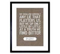 Artery8 Wall Art Print Dictionary Page Quote Denis Diderot Truth Bitter Artwork Framed 9X7 Inch in Black | Size: W7" x H9" Artery8 Black W7" x H9"