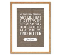 Artery8 Wall Art Print Dictionary Page Quote Denis Diderot Truth Bitter Artwork Framed 9X7 Inch in Beige | Size: W7" x H9" Artery8 Beige W7" x H9"