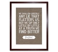 Artery8 Wall Art Print Dictionary Page Quote Denis Diderot Truth Bitter Artwork Framed 9X7 Inch in Brown | Size: W7" x H9" Artery8 Brown W7" x H9"