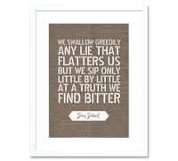 Artery8 Wall Art Print Dictionary Page Quote Denis Diderot Truth Bitter Artwork Framed 9X7 Inch in White | Size: W7" x H9" Artery8 White W7" x H9"