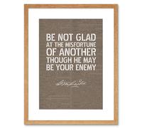 Artery8 Wall Art Print Dictionary Page Quote George Washington Be Not Glad Artwork Framed 9X7 Inch in Beige | Size: W7" x H9" Artery8 Beige W7" x H9"