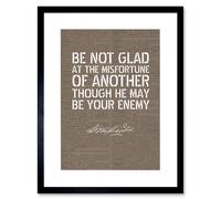 Artery8 Wall Art Print Dictionary Page Quote George Washington Be Not Glad Artwork Framed 9X7 Inch in Black | Size: W7" x H9" Artery8 Black W7" x H9"
