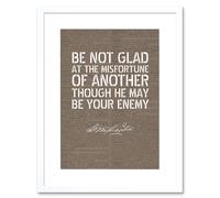 Artery8 Wall Art Print Dictionary Page Quote George Washington Be Not Glad Artwork Framed 9X7 Inch in White | Size: W7" x H9" Artery8 White W7" x H9"