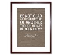 Artery8 Wall Art Print Dictionary Page Quote George Washington Be Not Glad Artwork Framed 9X7 Inch in Brown | Size: W7" x H9" Artery8 Brown W7" x H9"